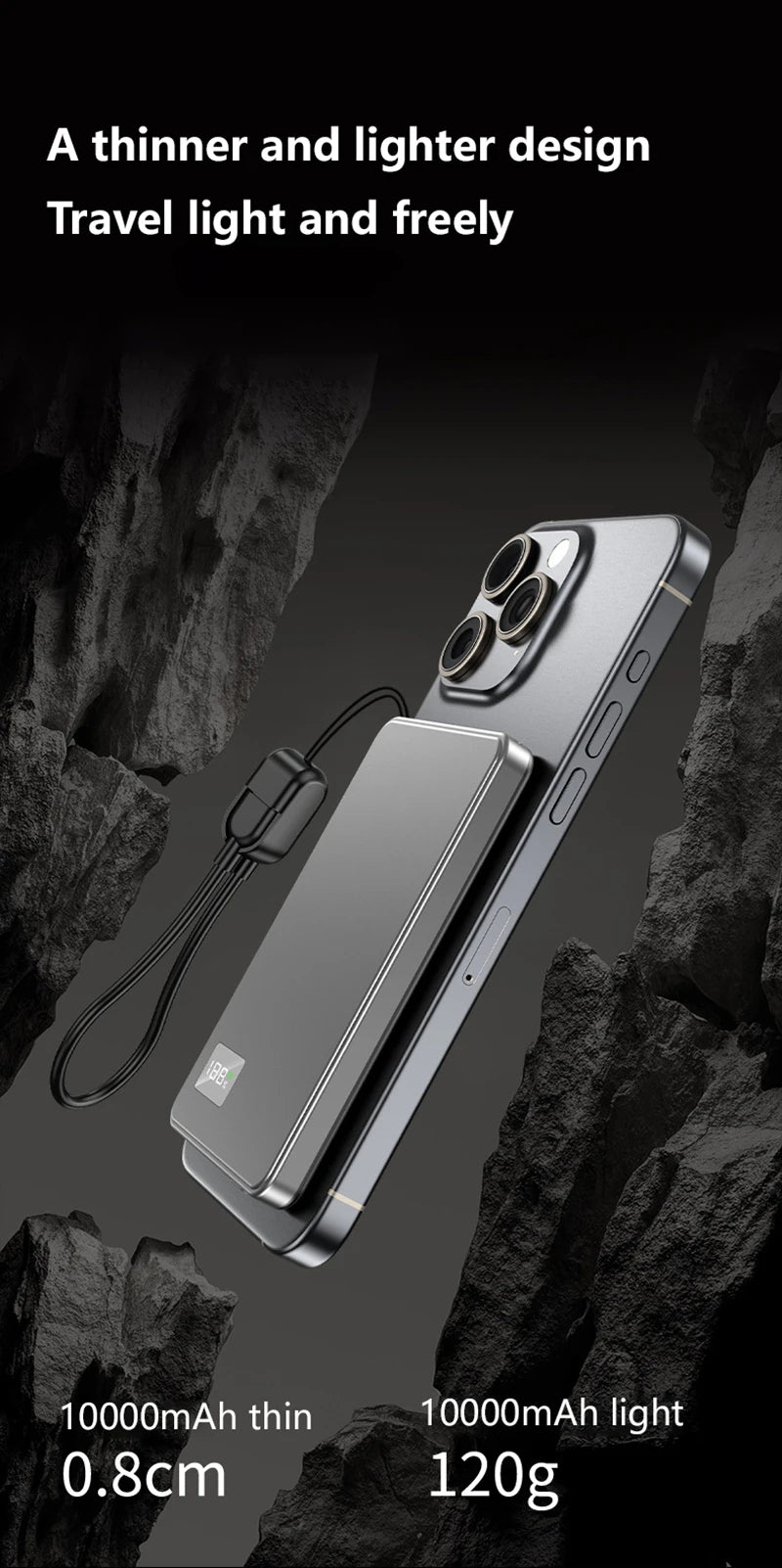 20000mAh Thin Portable Magnetic Wireless Power Bank
