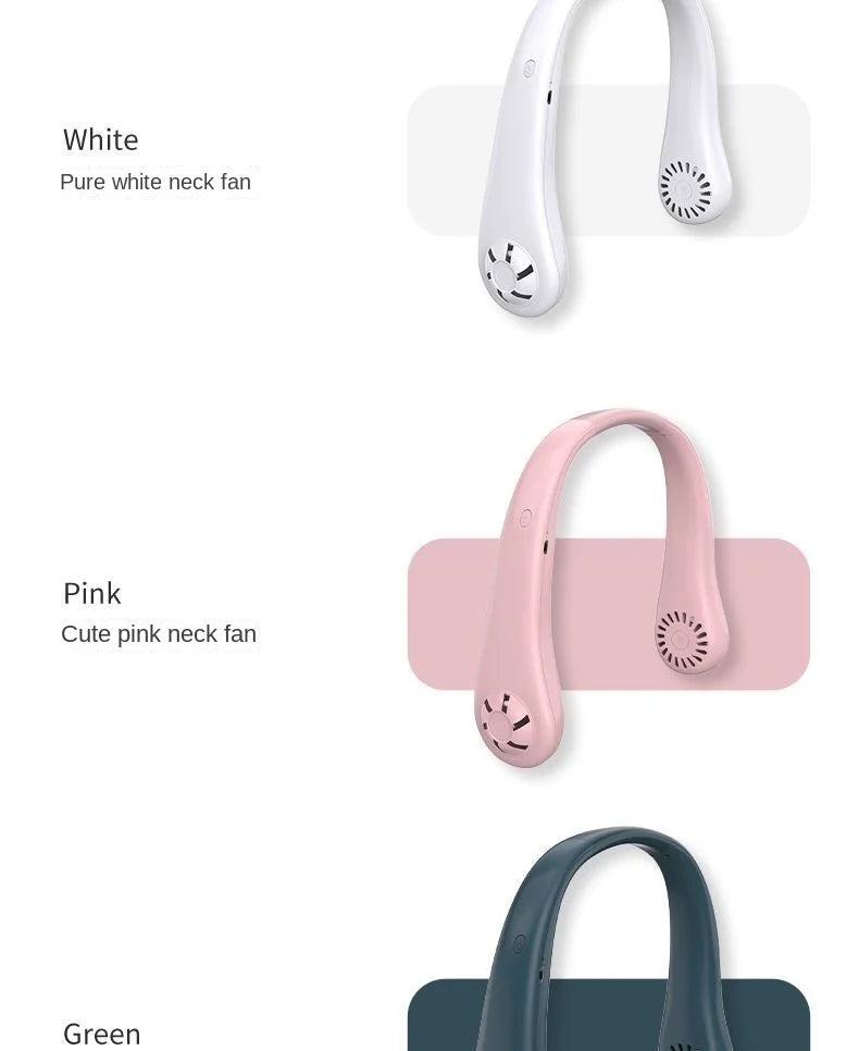 New Mini Neck Mounted Fan, Rechargeable Air Cooler