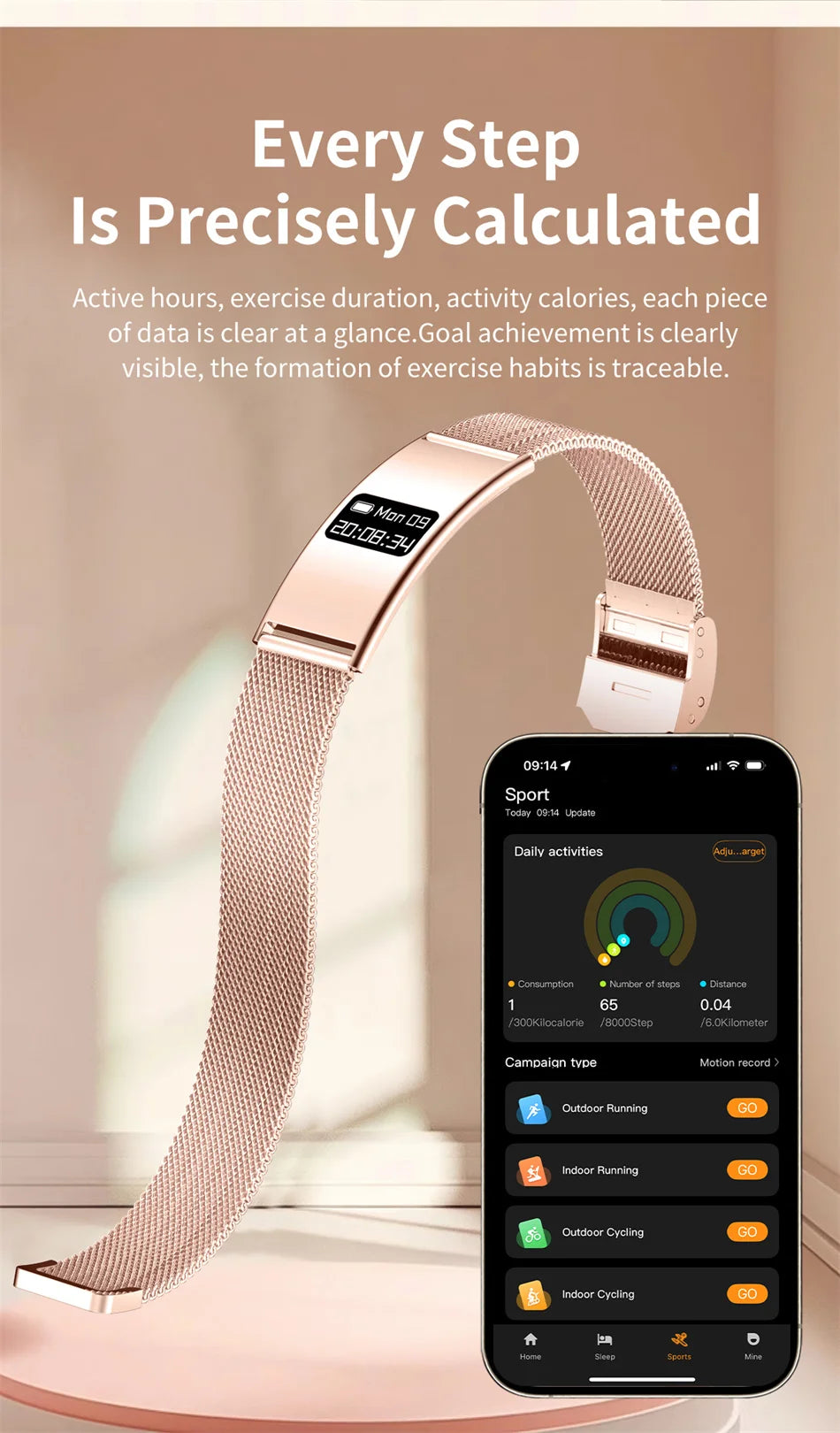 Men Women Smart Bracelet Heart Rate