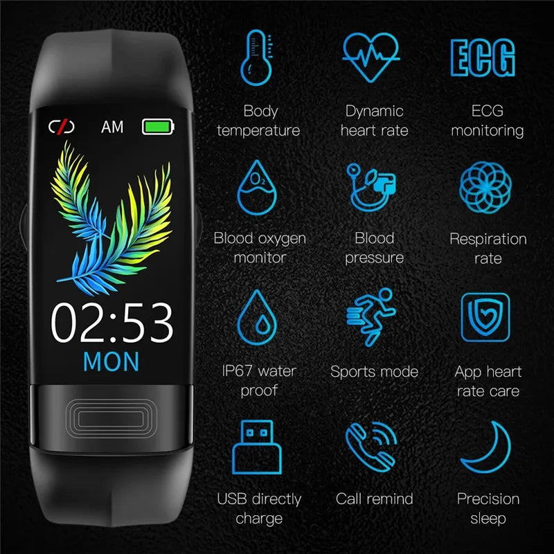 Smart Wristband Fitness Tracker, Calorie Blood Pressure Waterproof