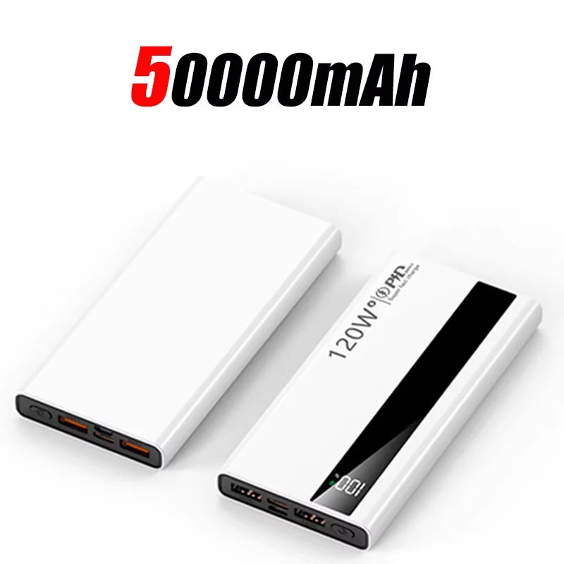 120W 500000mAh Power Bank High Capacity Super Fast Charging Power Bank Portable Battery Charger