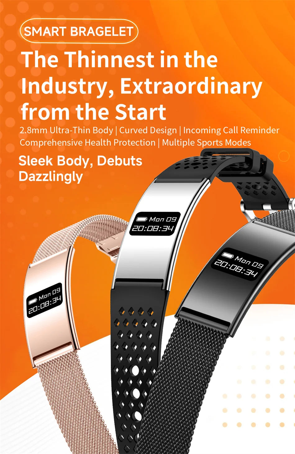 Men Women Smart Bracelet Heart Rate