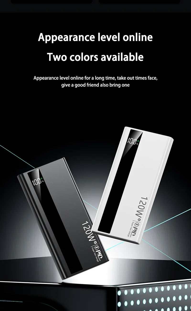 120W 500000mAh Power Bank High Capacity Super Fast Charging Power Bank Portable Battery Charger