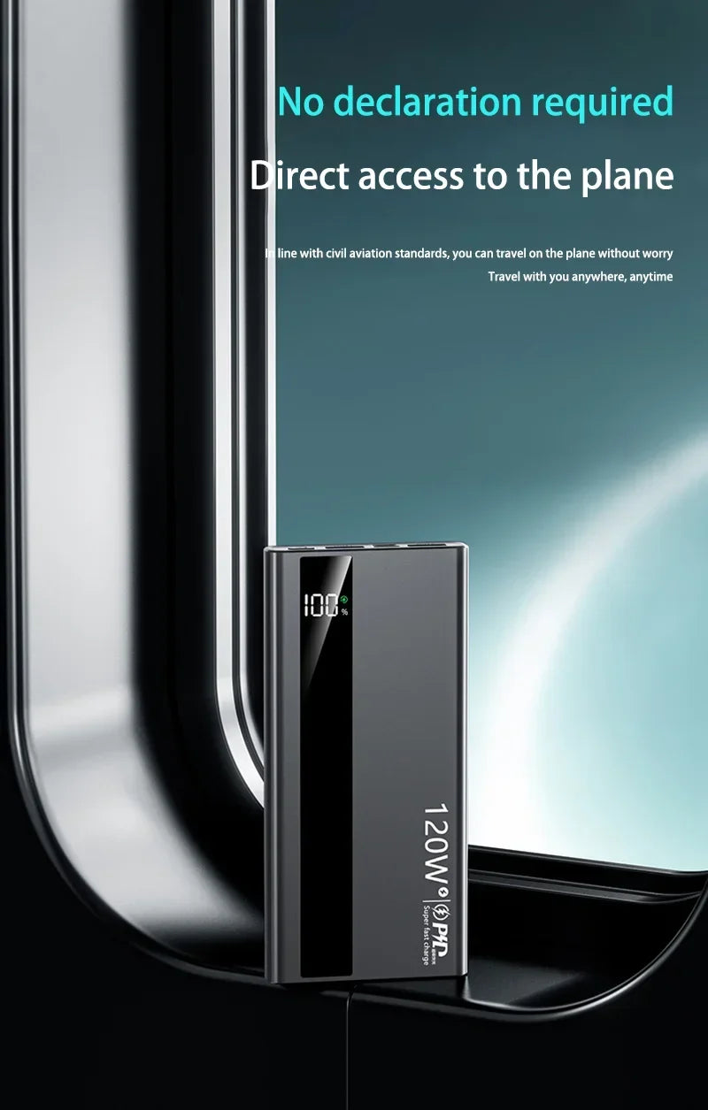 120W 500000mAh Power Bank High Capacity Super Fast Charging Power Bank Portable Battery Charger