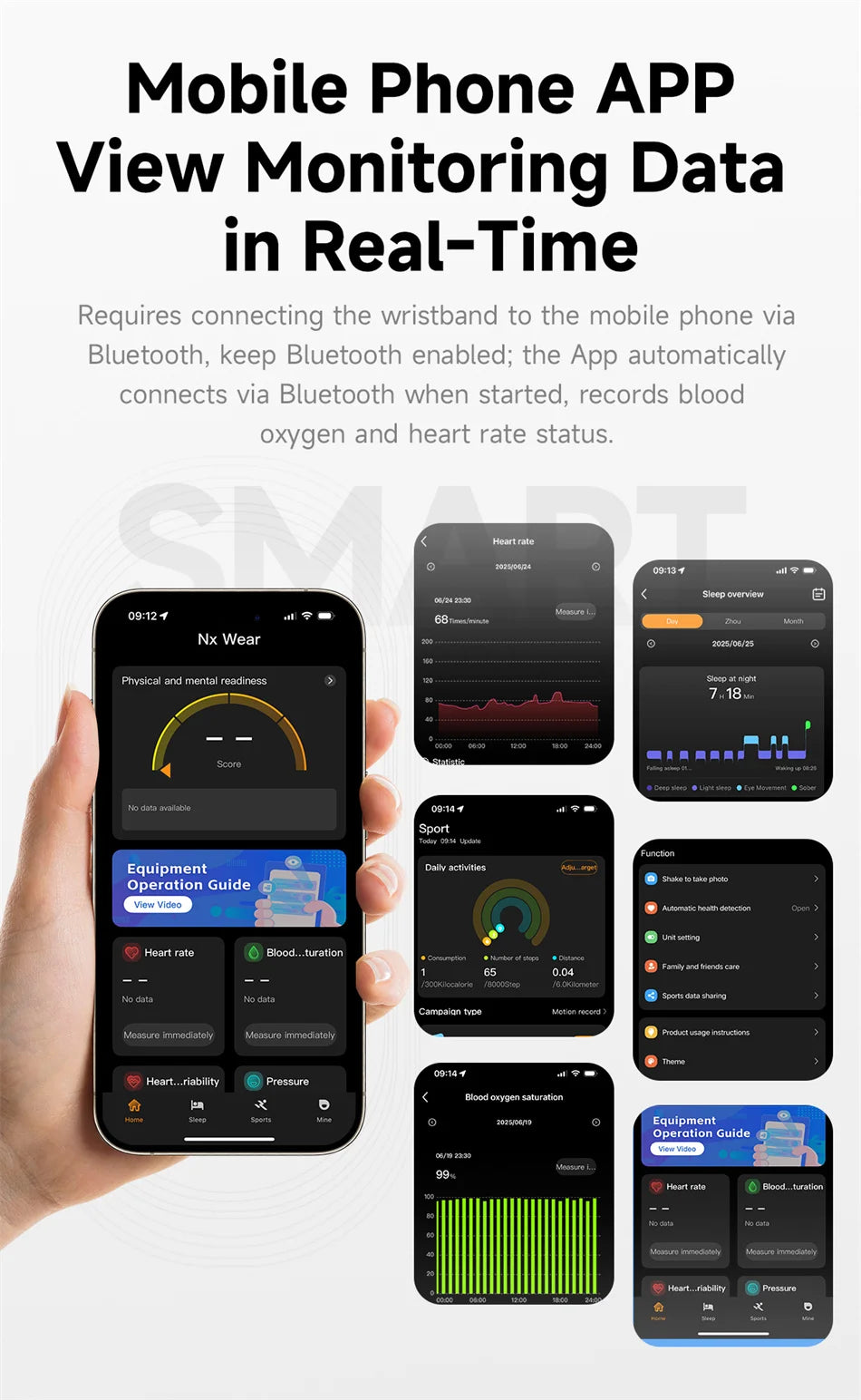 Men Women Smart Bracelet Heart Rate
