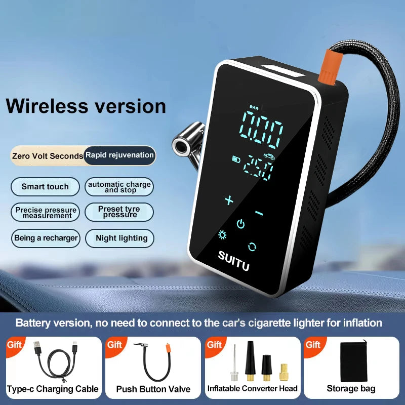 Wireless Air Pump 150psi Touch Screen Portable Electric Tire Inflator
