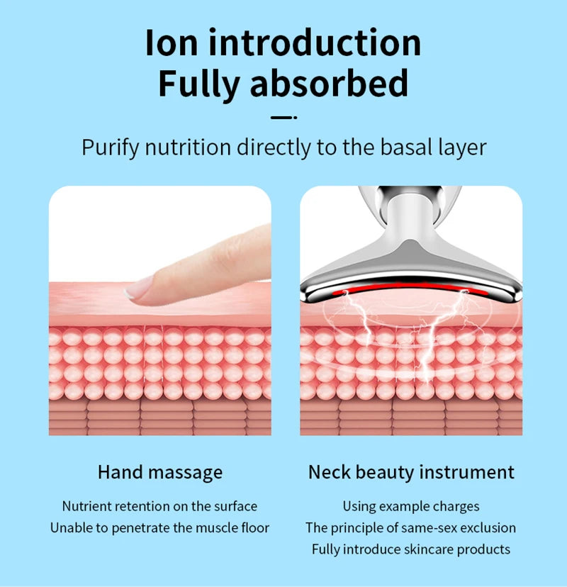 Electric Wrinkle Remover LED Photon Face Neck Beauty Device
