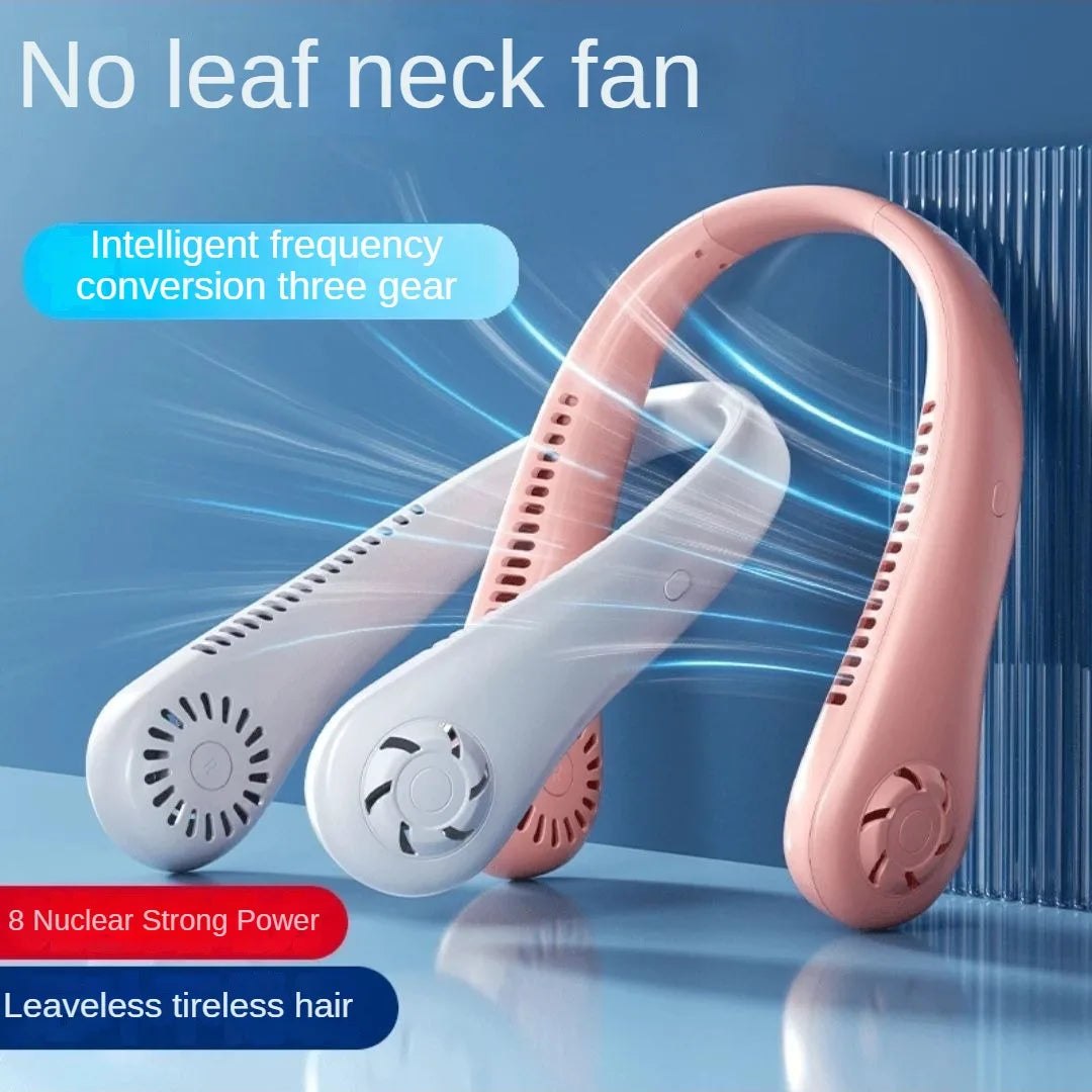 New Mini Neck Mounted Fan, Rechargeable Air Cooler