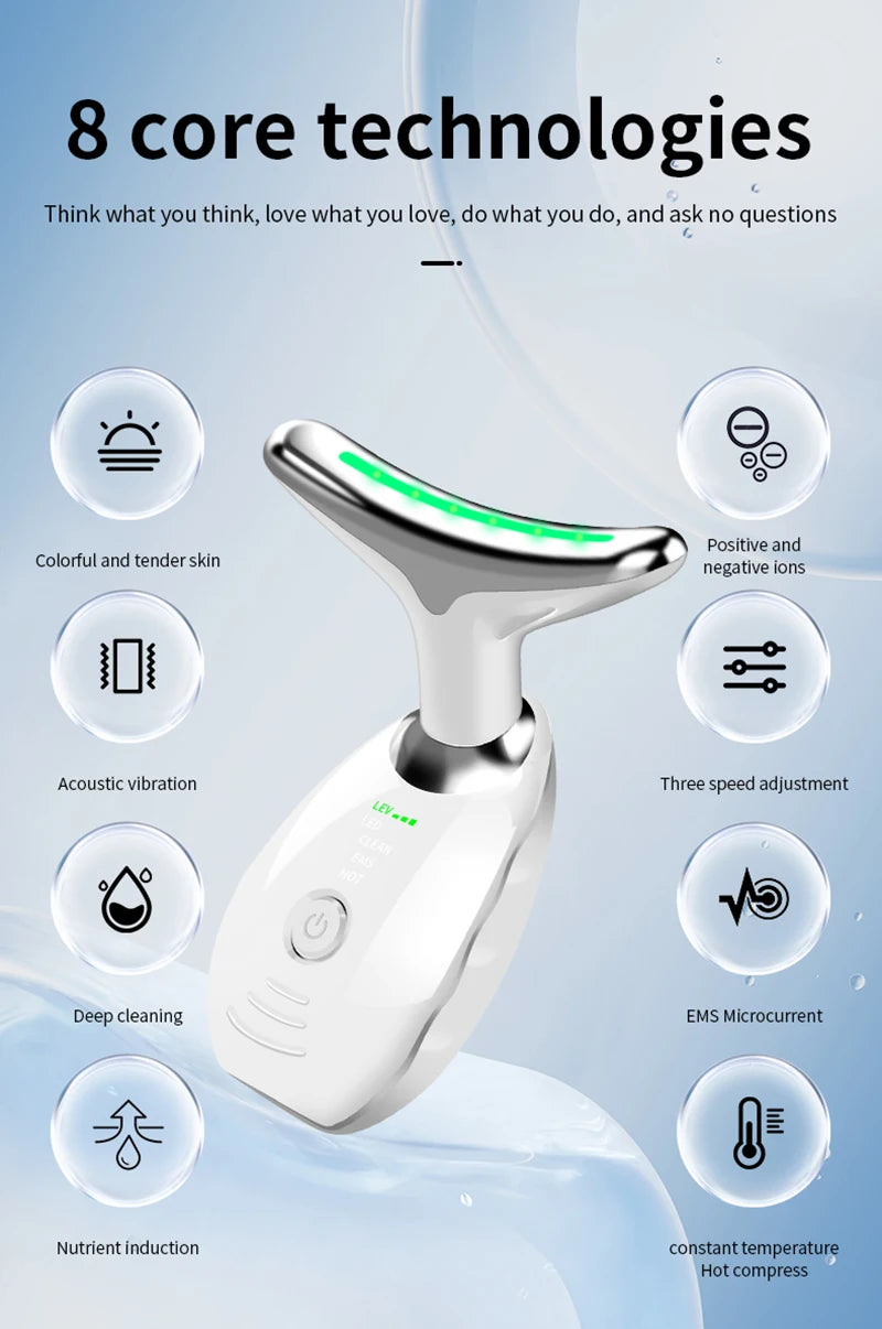 Electric Wrinkle Remover LED Photon Face Neck Beauty Device