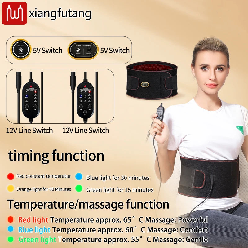 Therapy Belt -3-Gear Heat & Vibration, Relieves Lower Back Pain