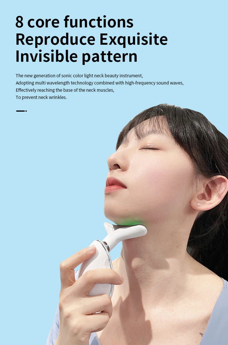 Electric Wrinkle Remover LED Photon Face Neck Beauty Device
