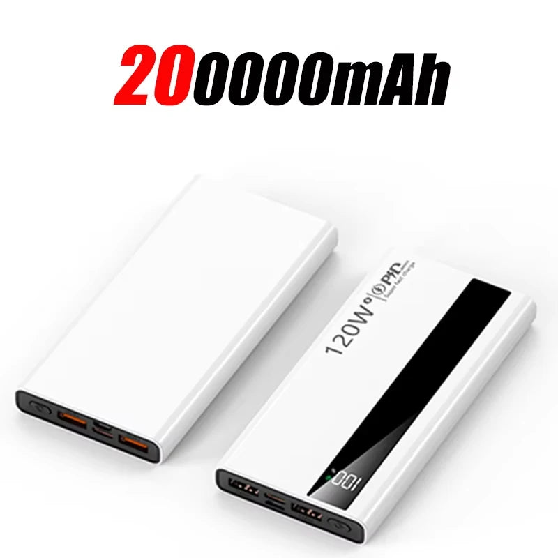 120W 500000mAh Power Bank High Capacity Super Fast Charging Power Bank Portable Battery Charger