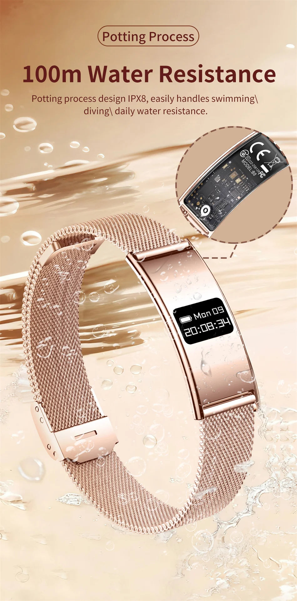 Men Women Smart Bracelet Heart Rate