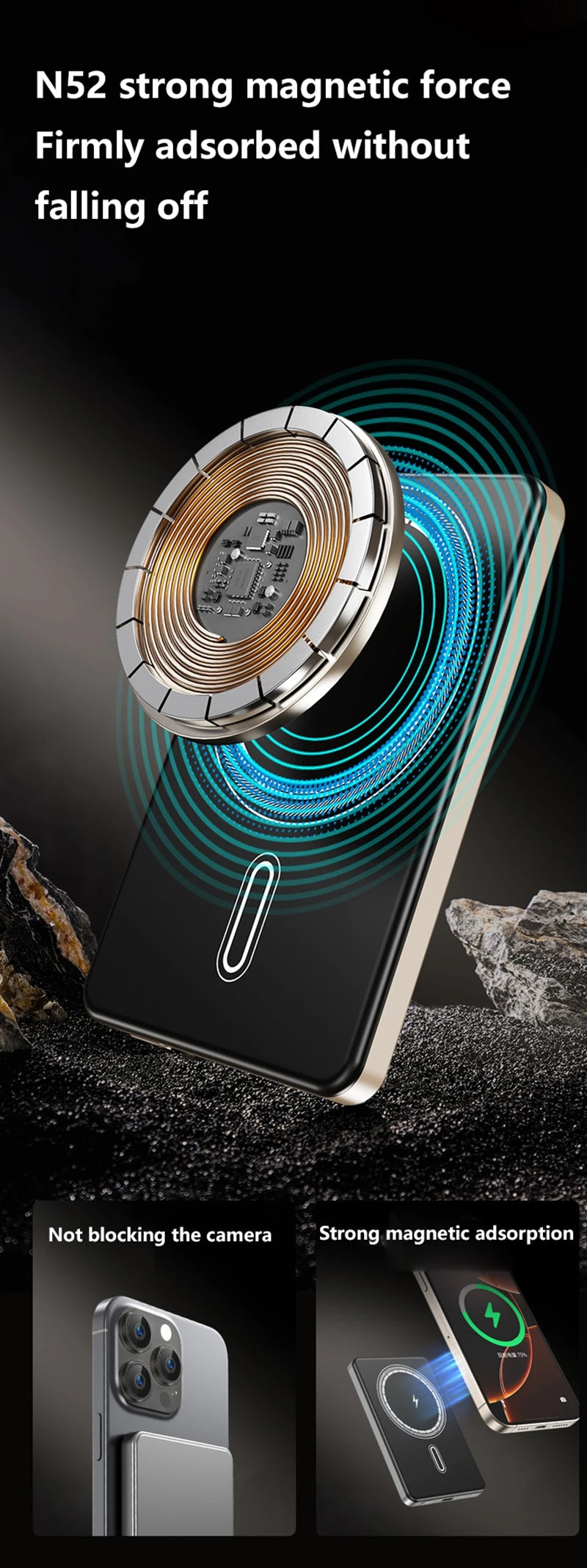20000mAh Thin Portable Magnetic Wireless Power Bank