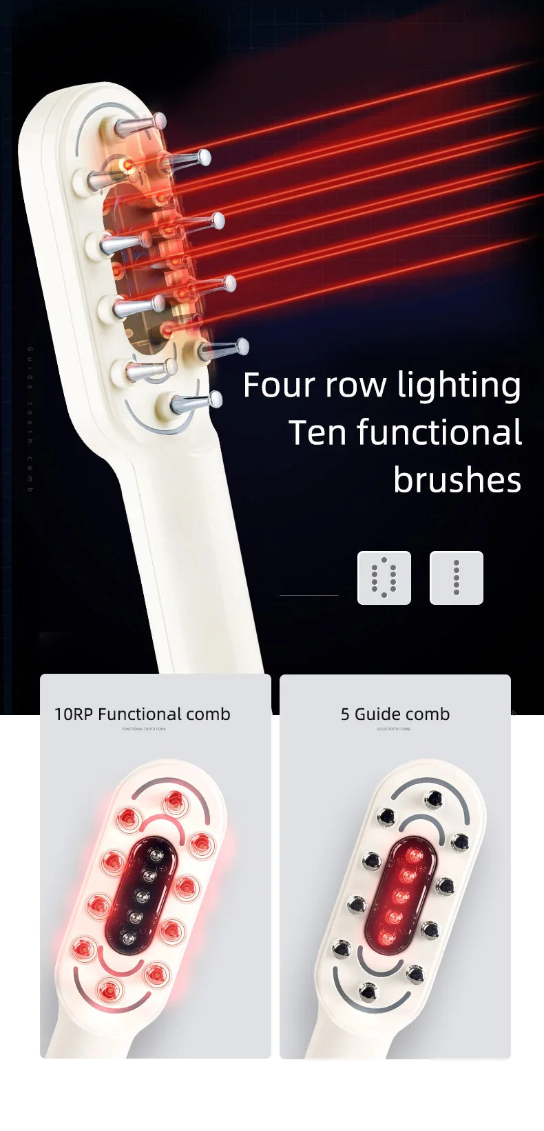 Electric Massage Comb Hair Growth Applicator Anti-Hair Loss Treatment
