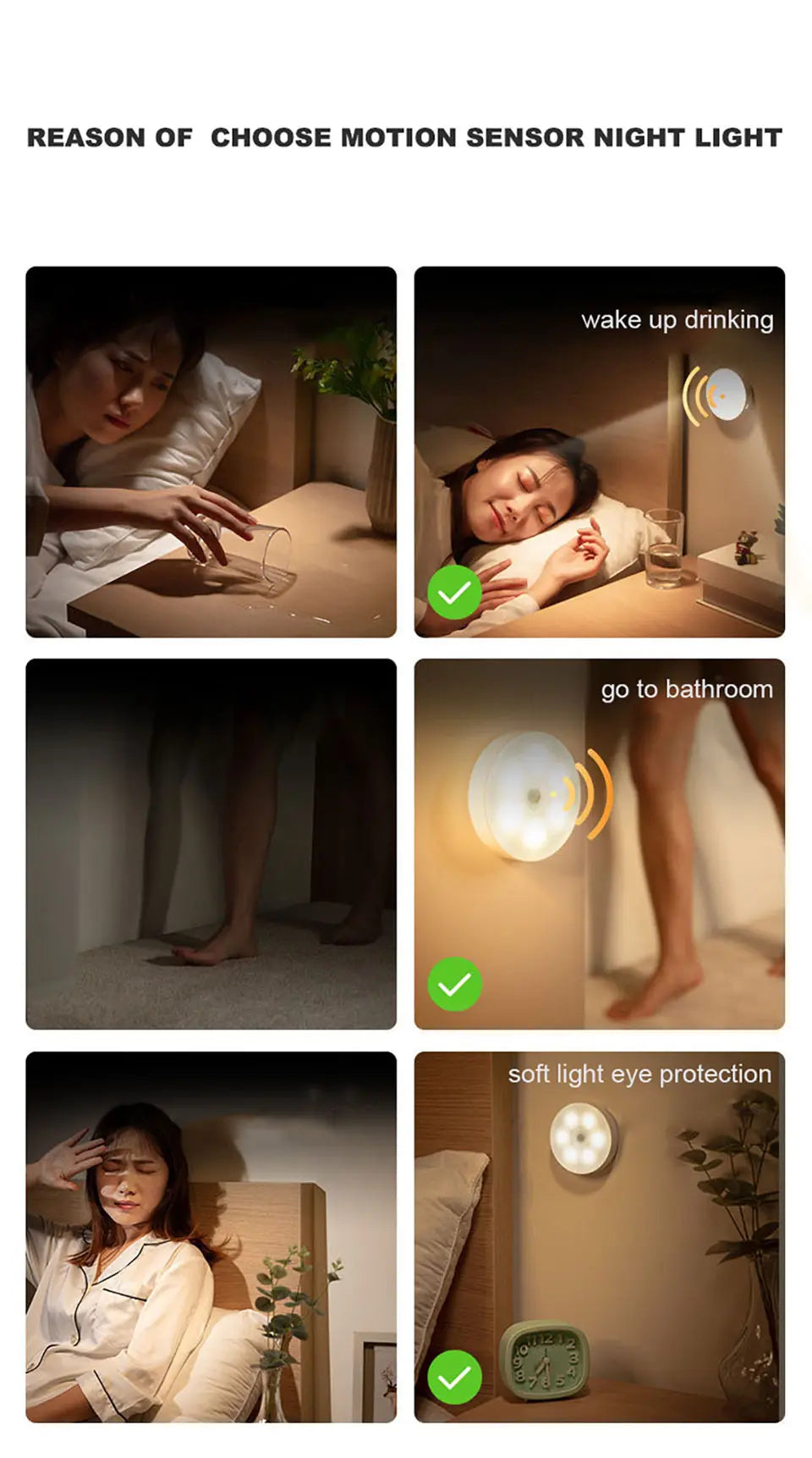 Motion Sensor Light USB Rechargeable Night Light