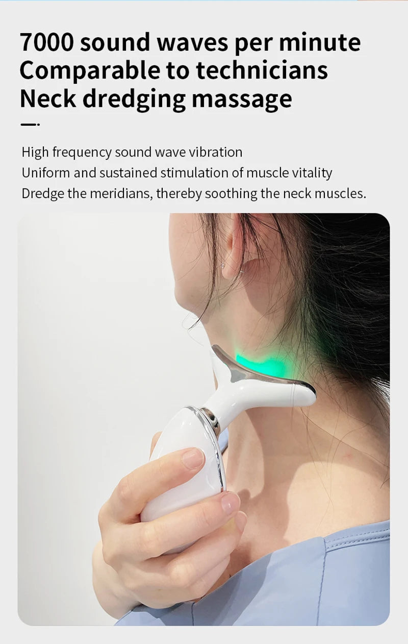 Electric Wrinkle Remover LED Photon Face Neck Beauty Device