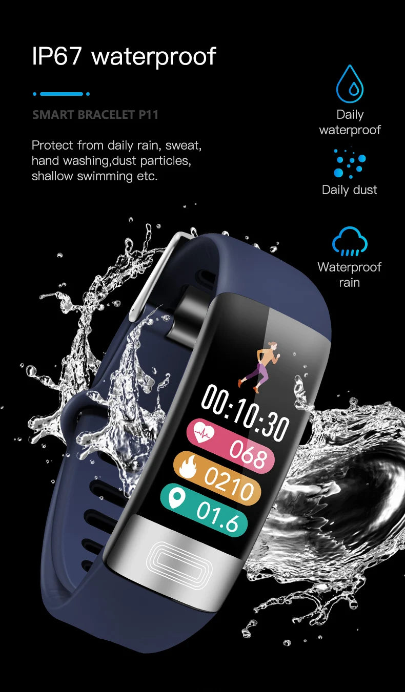 Smart Wristband Fitness Tracker, Calorie Blood Pressure Waterproof