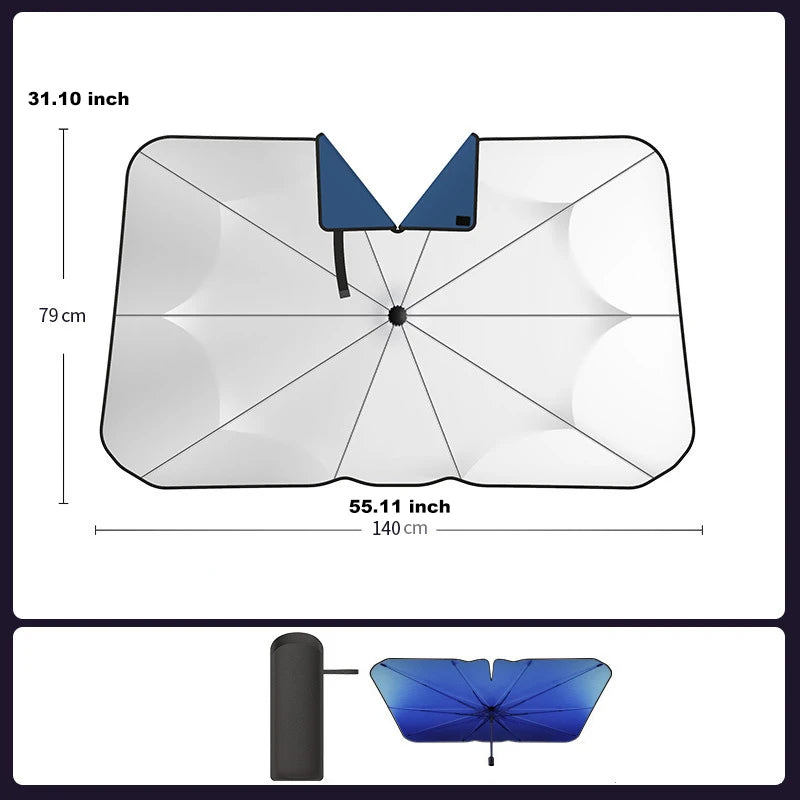 Car Front Windshield Sunshade Umbrella Summer Retractable Sun Protection