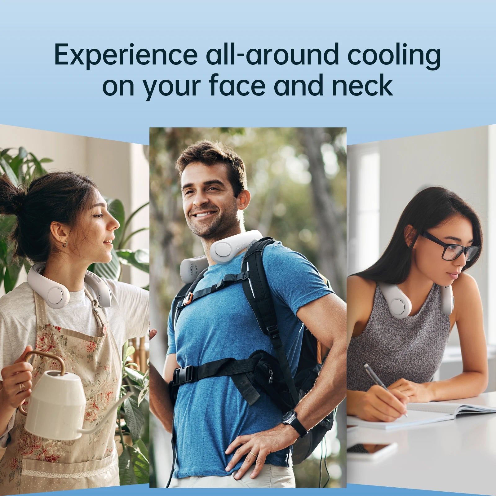Portable Neck Fan, 5000mAh Battery,