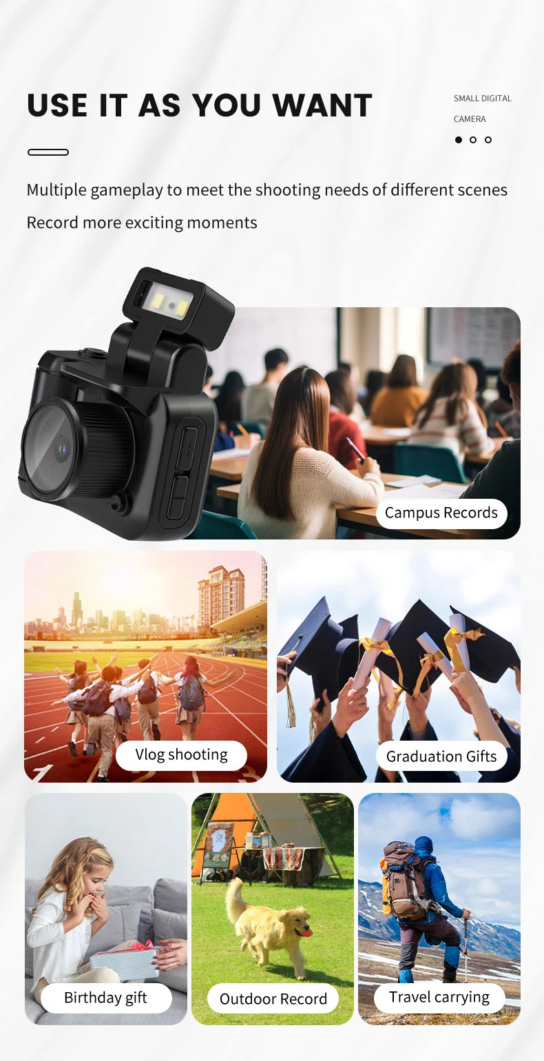Mini Camera With Screen HD 1080P Portable