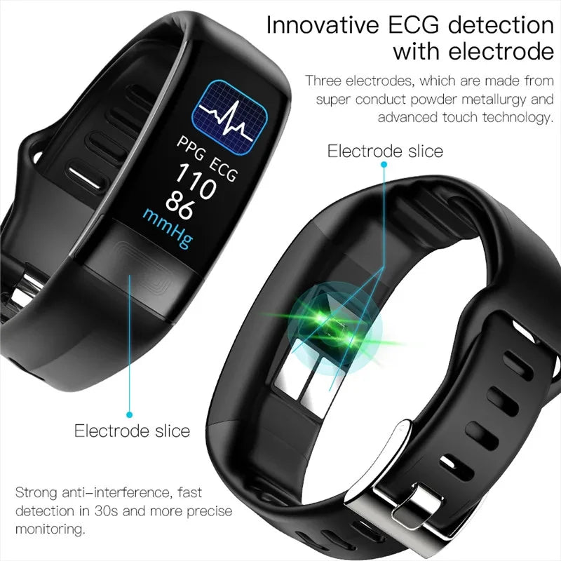 Smart Wristband Fitness Tracker, Calorie Blood Pressure Waterproof