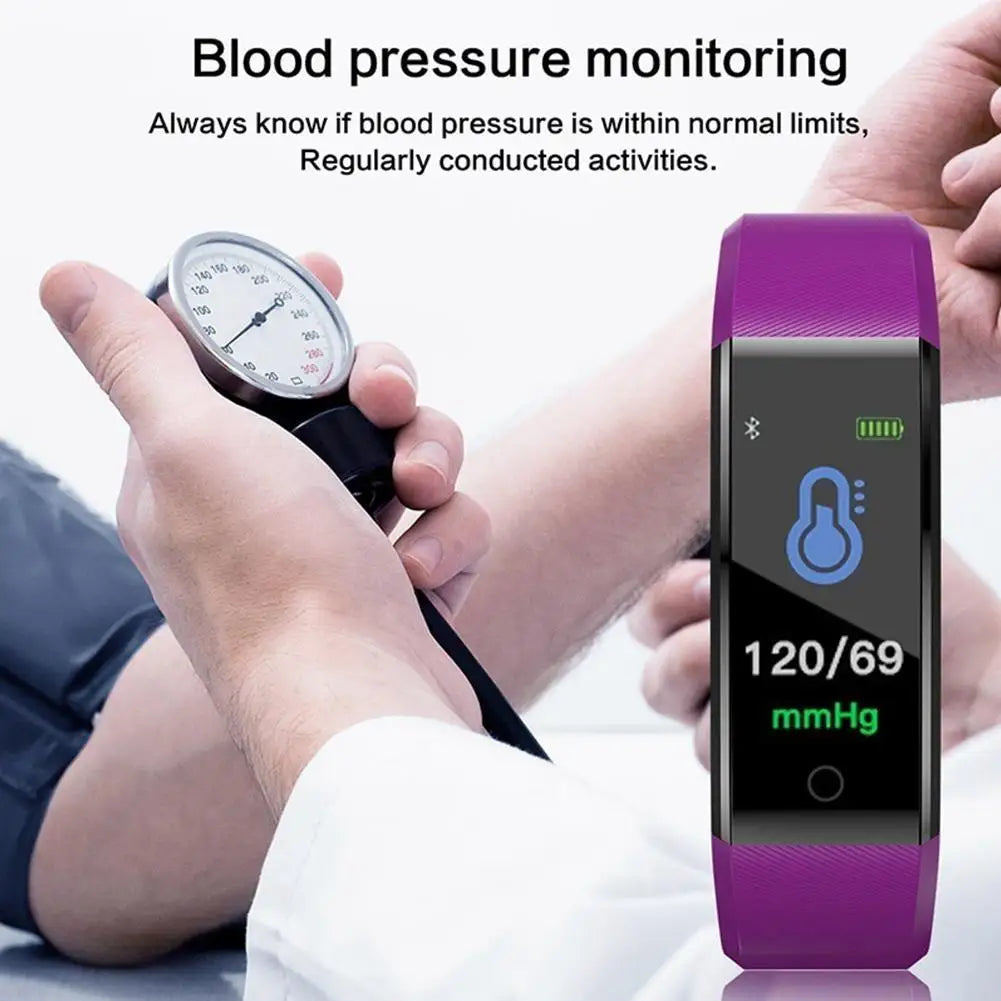 Smart Sports Bracelet Bluetooth Wristband Heart Rate Monitor Fitness Tracker Band