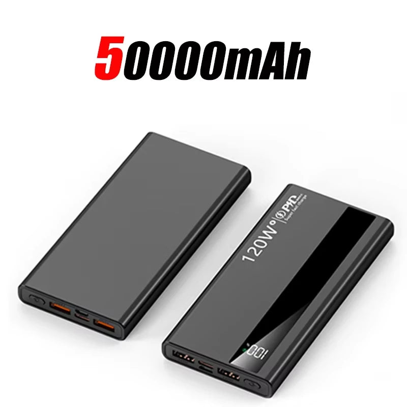 120W 500000mAh Power Bank High Capacity Super Fast Charging Power Bank Portable Battery Charger