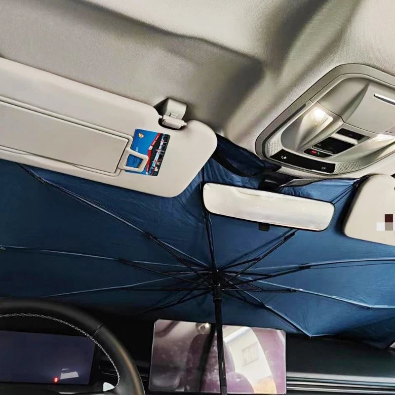 Car Front Windshield Sunshade Umbrella Summer Retractable Sun Protection