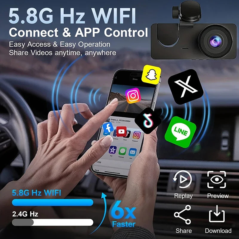 HD 1080P Video Front Built-in and Rear Camera W/IR Night Vision car accessories