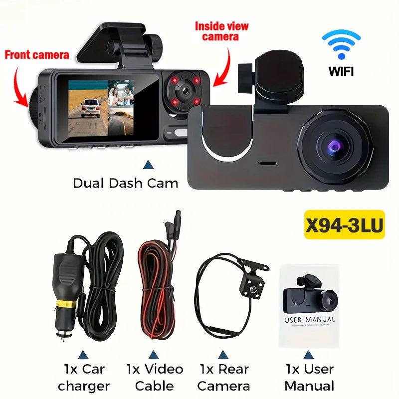 HD 1080P Video Front Built-in and Rear Camera W/IR Night Vision car accessories