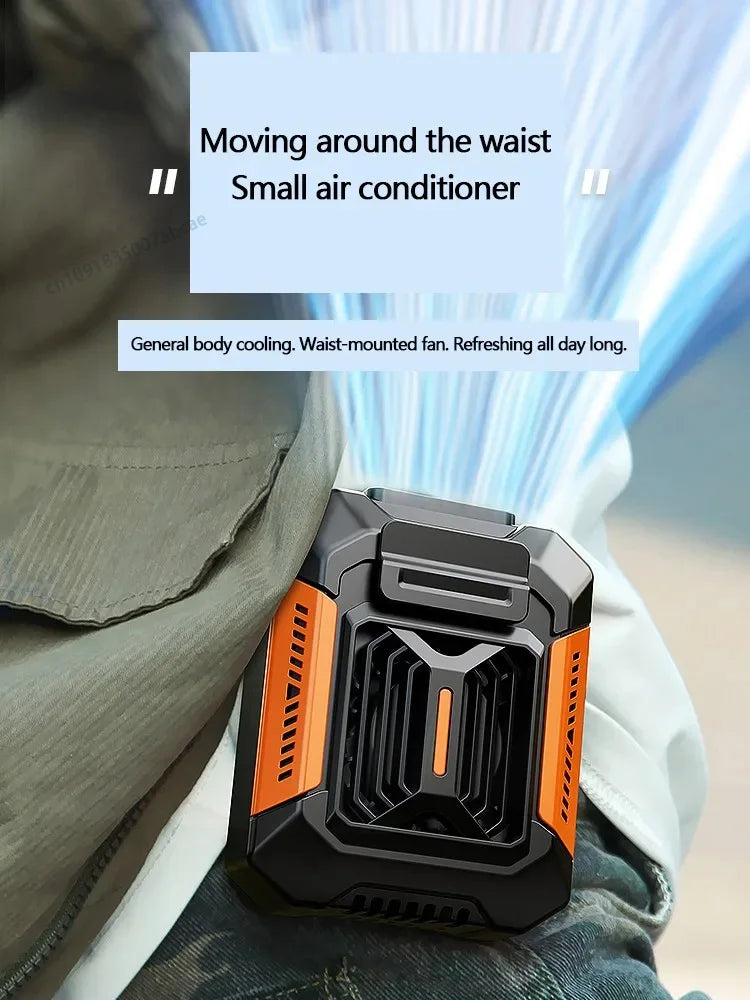 Portable Power Bank Flashlight Wearable Fan Hanging Neck Fan