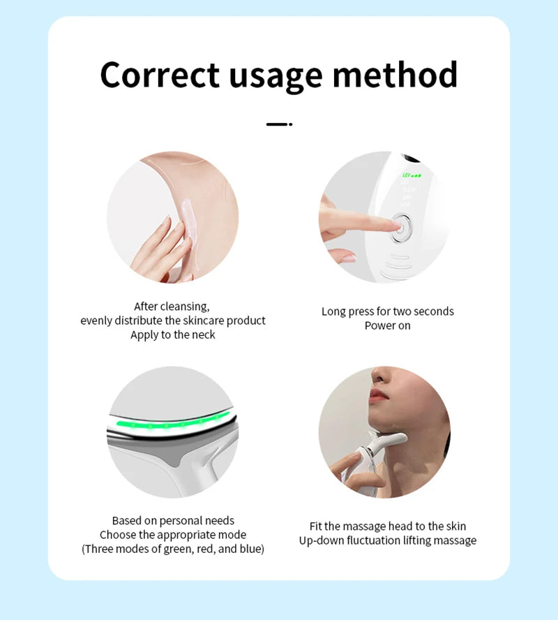 Electric Wrinkle Remover LED Photon Face Neck Beauty Device