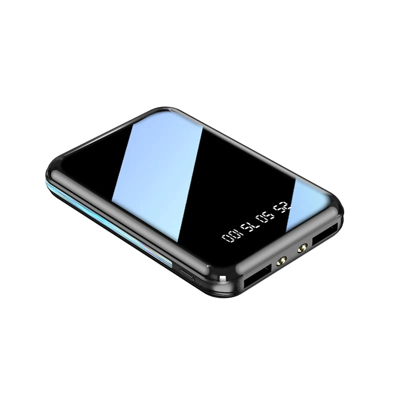 20000mAh Mini Power Bank Portable Charger Mirror Screen LED Digital Power bank External Battery