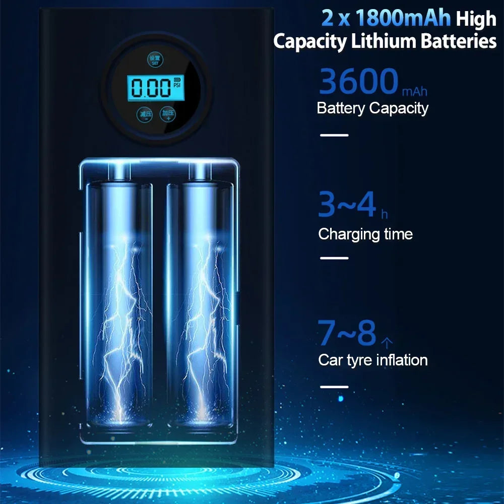 Electric Air Pump Tire Inflator Portable Compressor Digital Display Rechargeable