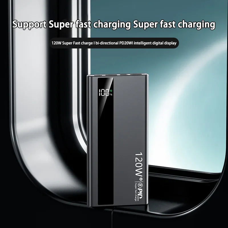 120W 500000mAh Power Bank High Capacity Super Fast Charging Power Bank Portable Battery Charger