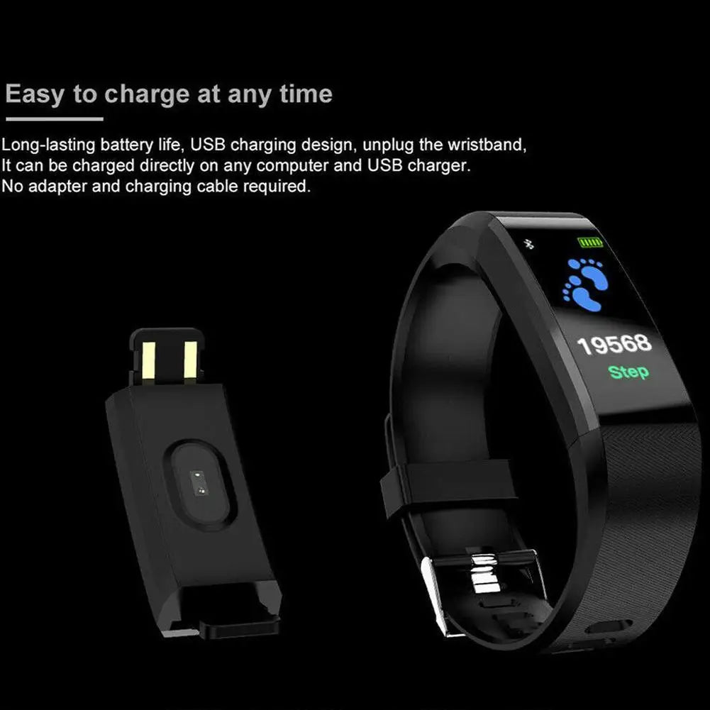 Smart Sports Bracelet Bluetooth Wristband Heart Rate Monitor Fitness Tracker Band