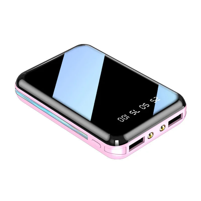 20000mAh Mini Power Bank Portable Charger Mirror Screen LED Digital Power bank External Battery