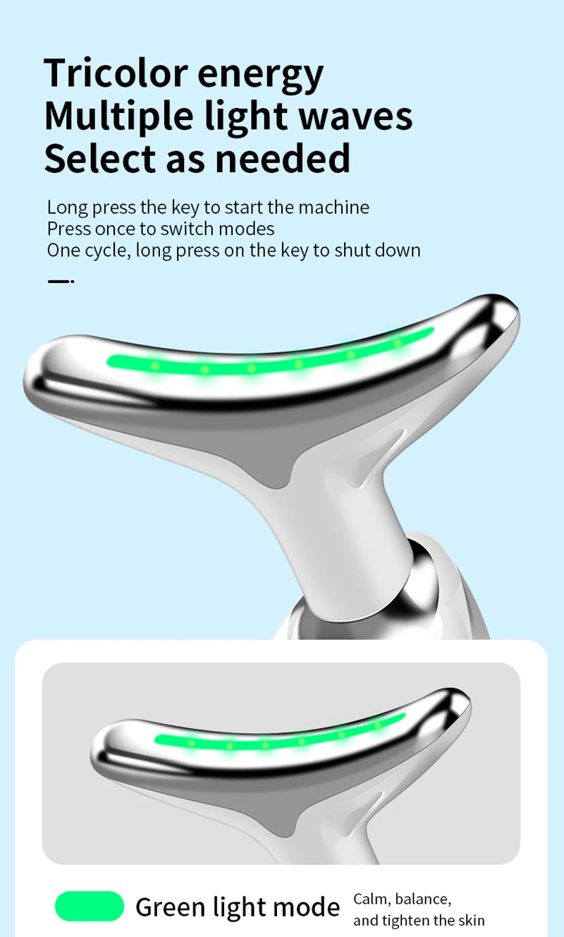 Electric Wrinkle Remover LED Photon Face Neck Beauty Device