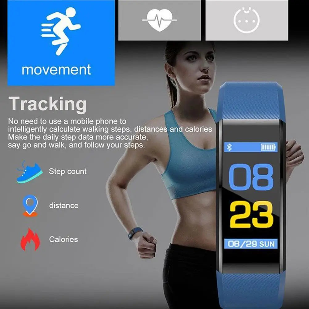 Smart Sports Bracelet Bluetooth Wristband Heart Rate Monitor Fitness Tracker Band