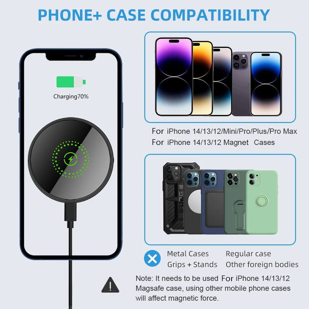 Magnetic Wireless Car Charger Mount 30W Fast Charging