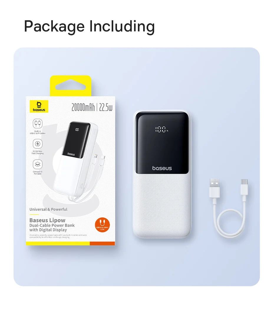 Power Bank 20000mAh PD 22.5W Fast Charging