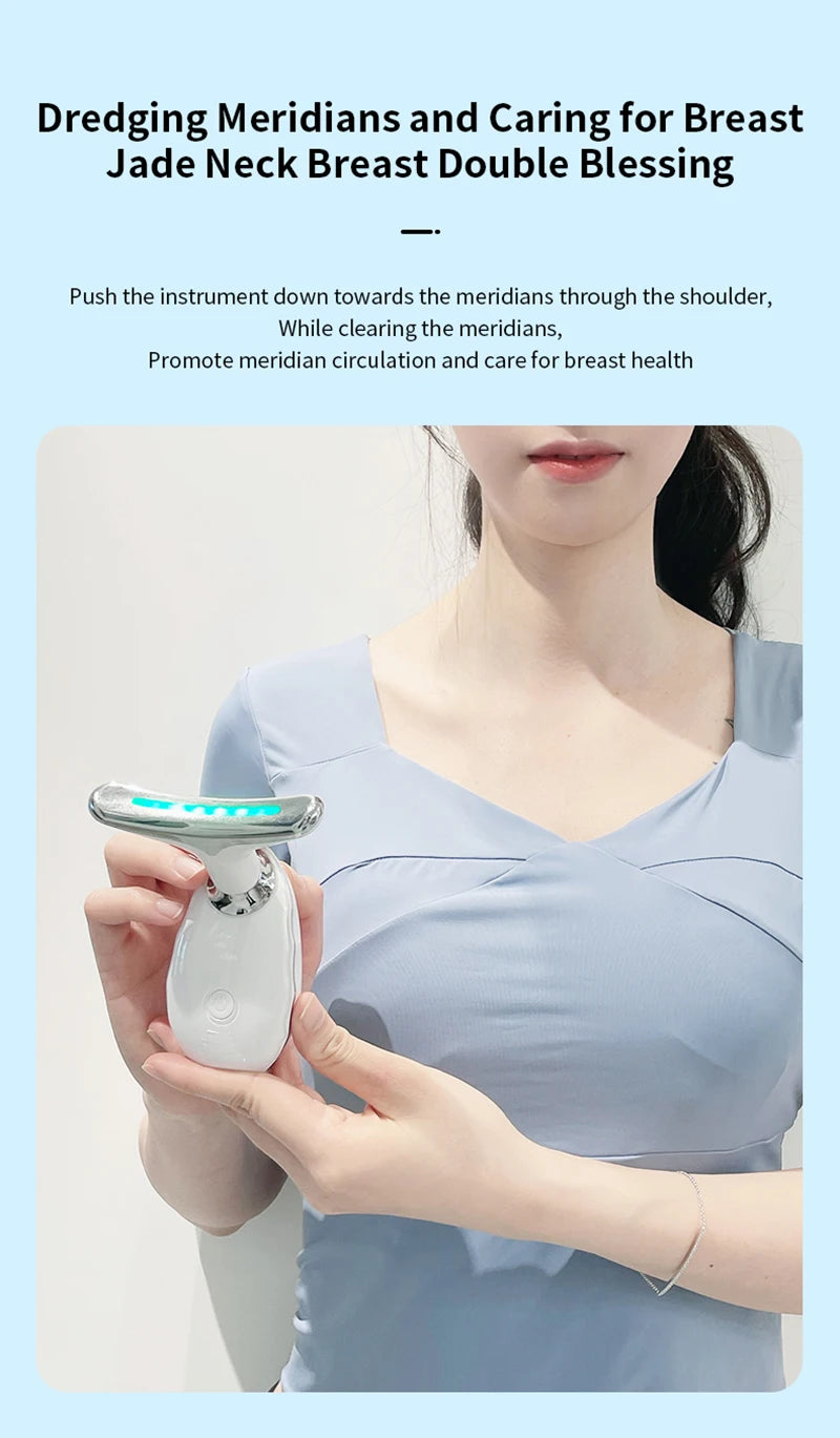 Electric Wrinkle Remover LED Photon Face Neck Beauty Device