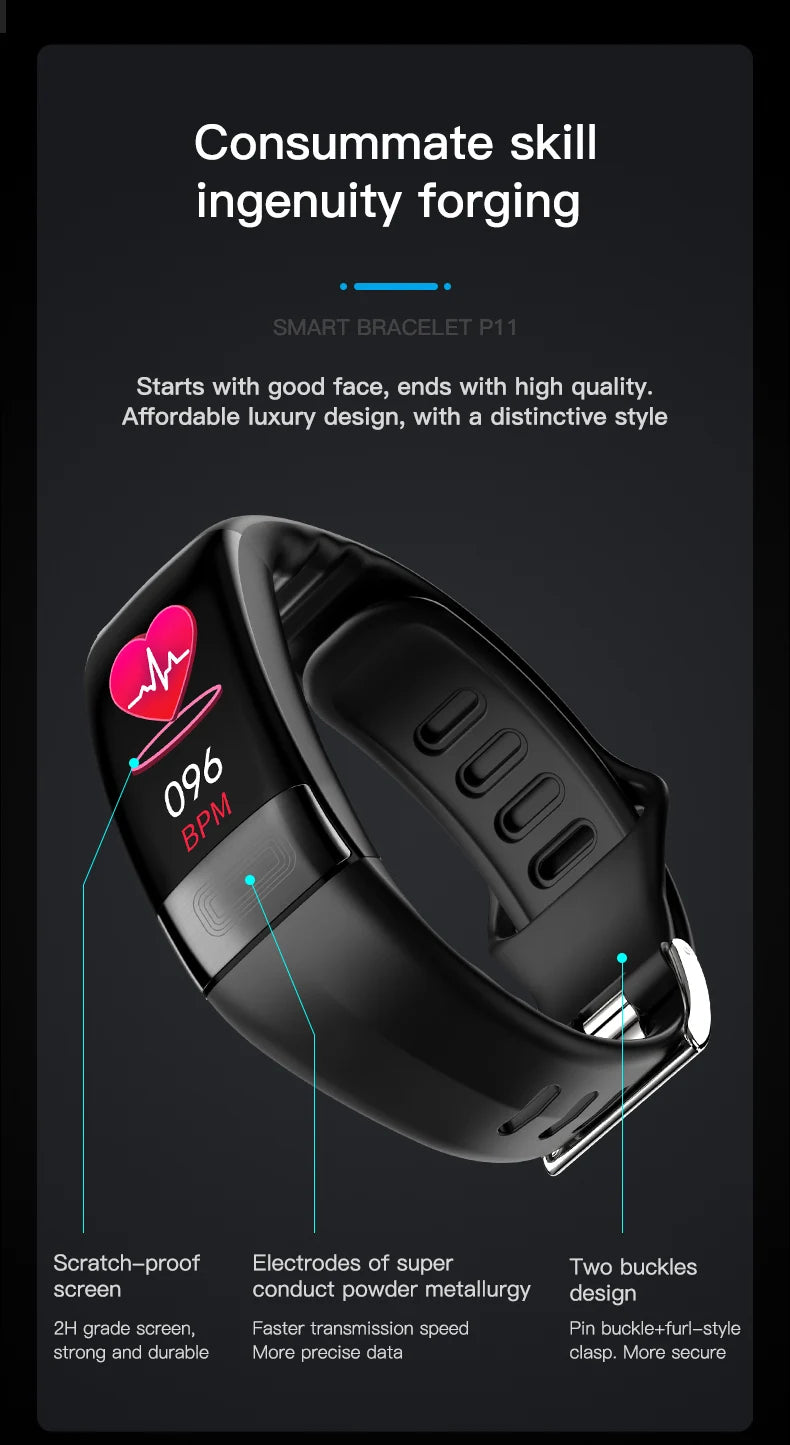 Smart Wristband Fitness Tracker, Calorie Blood Pressure Waterproof