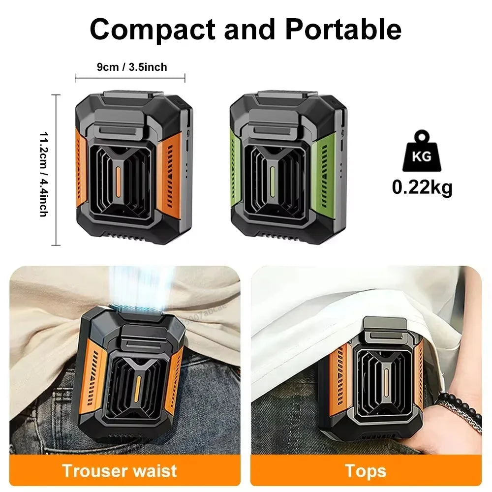 Portable Power Bank Flashlight Wearable Fan Hanging Neck Fan