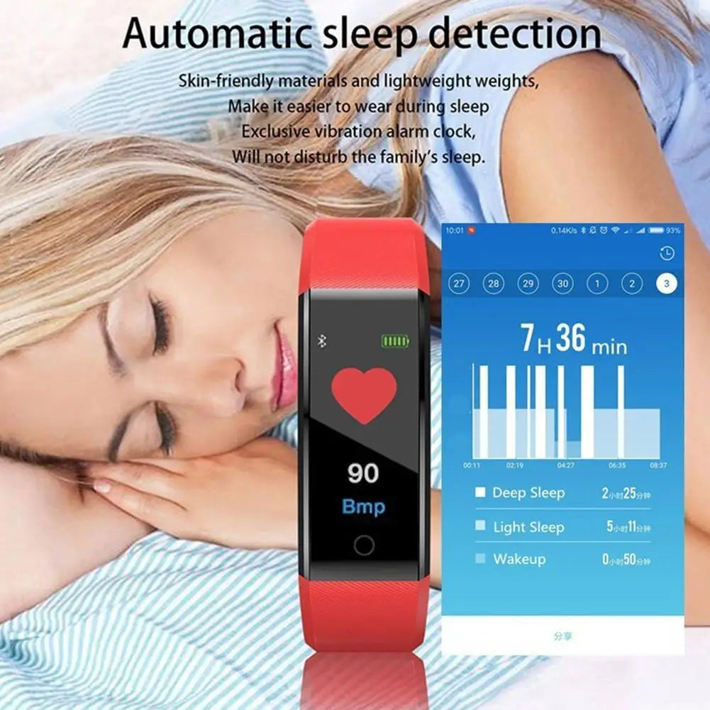 Smart Sports Bracelet Bluetooth Wristband Heart Rate Monitor Fitness Tracker Band