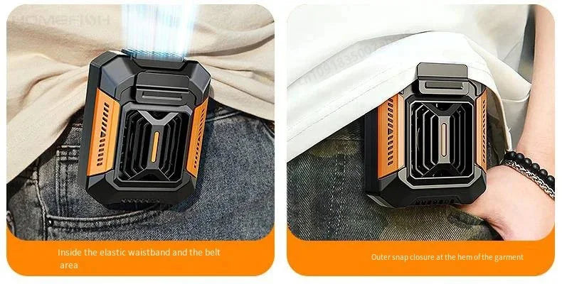Portable Power Bank Flashlight Wearable Fan Hanging Neck Fan