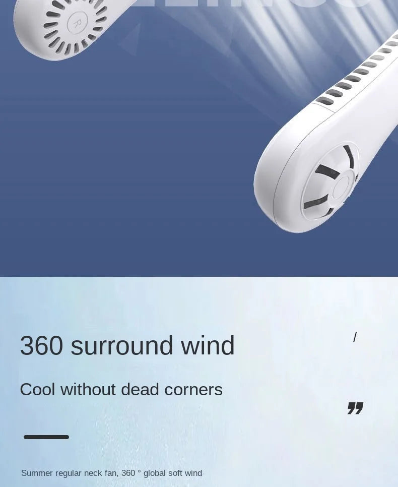 New Mini Neck Mounted Fan, Rechargeable Air Cooler