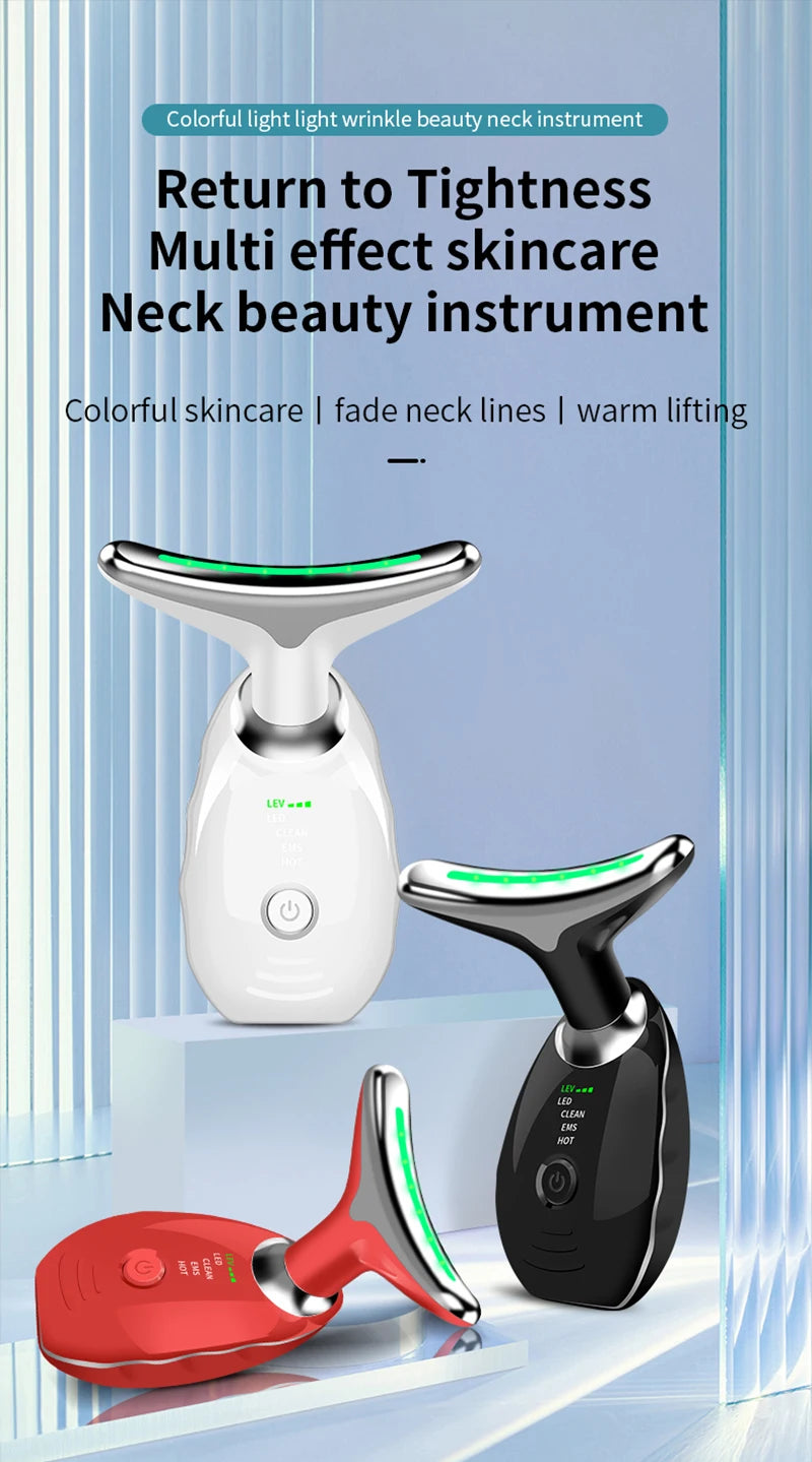 Electric Wrinkle Remover LED Photon Face Neck Beauty Device