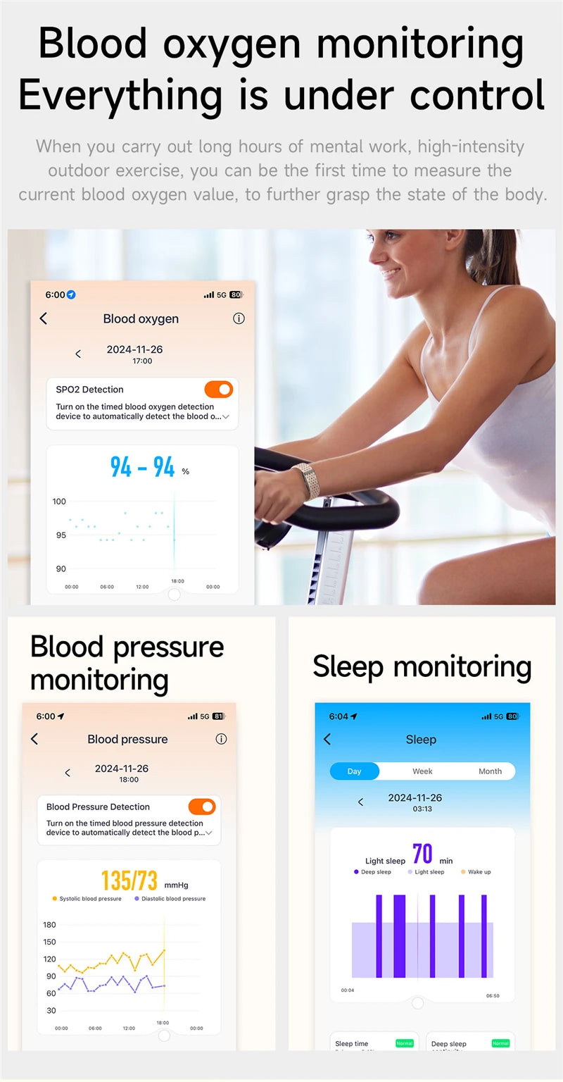 Smart Watch Heart Rate Sleep Smartwatch Waterproof Bracelet Sport Fitness Tracker